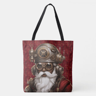 Tote Bag Uniquely Black Steampunk Santa Large Shoulder Tote