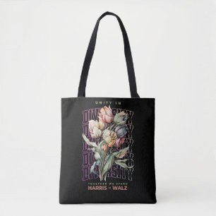 Tote Bag Unity In Diversity Harris Walz 2024 Dusty Rose