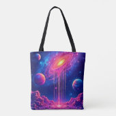 Tote Bag Univers en néon : étoiles ruisselantes de lumière (Dos)