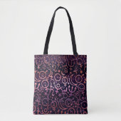 Tote Bag Univers Spatial Planétaire Pailleté Violet (Devant)