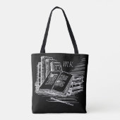 Tote Bag Universitaire Noir Et Blanc Monogramme (Dos)
