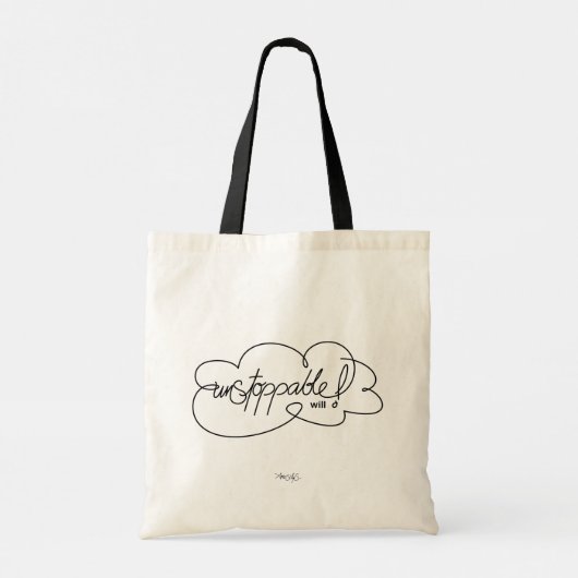 Tote Bag UnSTOPPABLE will - Bold CloudS - Black Script (Dos)