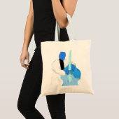 Tote Bag uprightbassplayerBlueWhiteversion (Devant (produit))