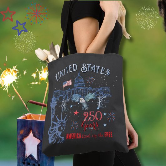 Tote Bag US 250 Years of Freedom Statue of Liberty & Eagle