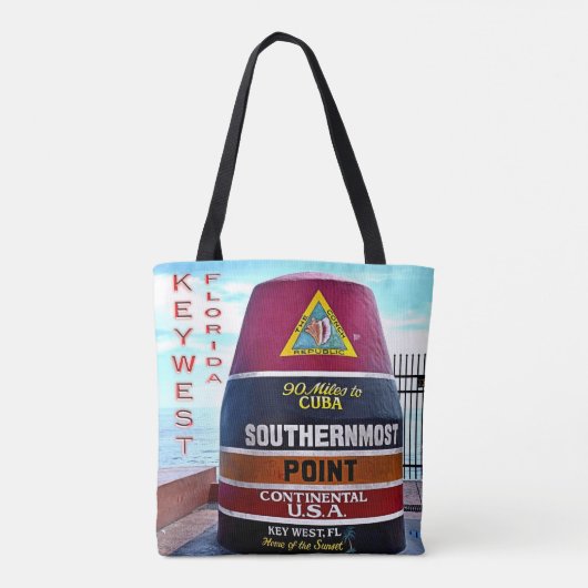 Tote Bag US Florida - Key West - Bouée à pointe la plus au (Dos)