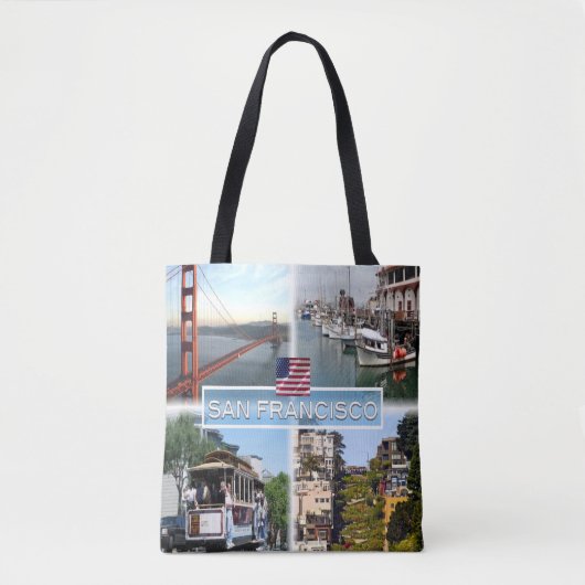 Tote Bag US San Francisco - Golden Gate Bridge - Téléphériq (Devant)