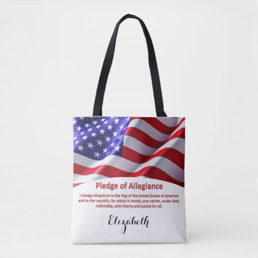 Tote Bag USA Drapeau et engagement d'allégeance Fourre-tout (Devant)