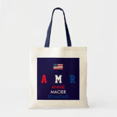 Tote Bag USA flag monogram personalized initials/name (Devant)