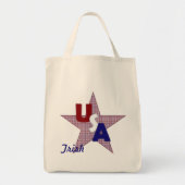 Tote Bag USA Plaid Star-Grocery Fourre-tout (Devant)