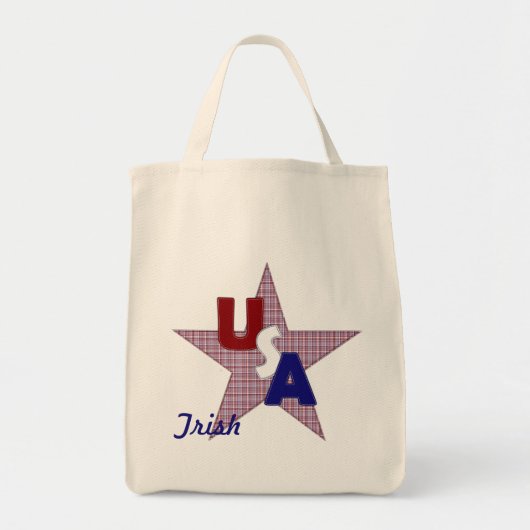 Tote Bag USA Plaid Star-Grocery Fourre-tout (Devant)