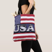 Tote Bag USA Text drapeau américain (De près)