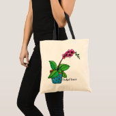 Tote Bag Usine d'orchidée d'aquarelle dans le beau pot (Devant (produit))