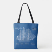 Tote Bag USS Constitution - Plan directeur des navires ABD (Dos)