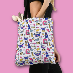 Tote Bag Ustensiles de cuisine Chef Cuisinier Boulanger mot