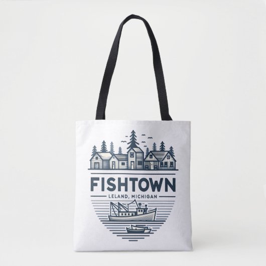 Tote Bag Vacances à Fishtown Leland Michigan (Devant)