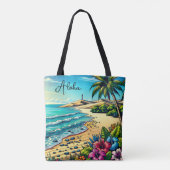 Tote Bag Vacances Aloha Océan Tropical (Dos)