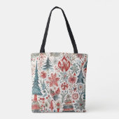 Tote Bag Vacances Arbres, Vacances d'hiver design fantaisis (Dos)