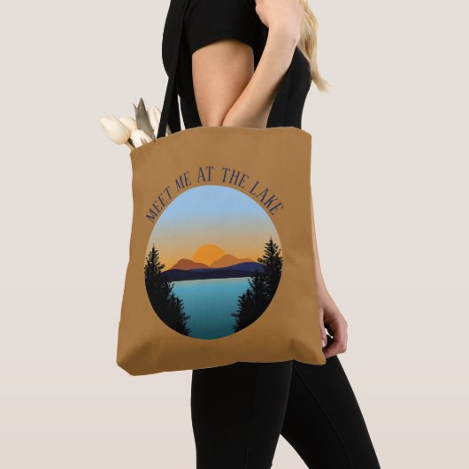 Tote Bag Vacances au lac du coucher de soleil (De près)