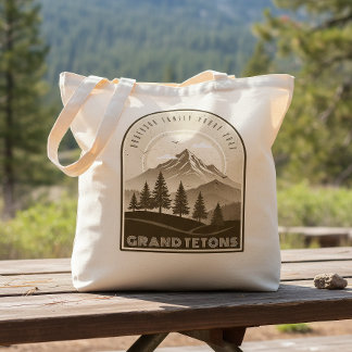 Tote Bag Vacances de famille à Retro Mountain Marron ID1136