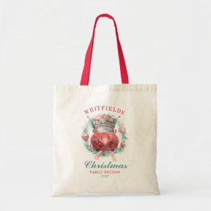 Tote Bag Vacances de Noël de la famille Werath Rouge Voitur