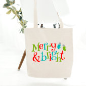 Tote Bag Vacances De Noël Joyeux Et Brillante Typographie