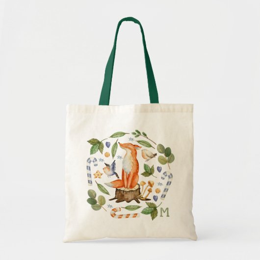 Tote Bag Vacances de Noël Monogram Cute Fox (Devant)