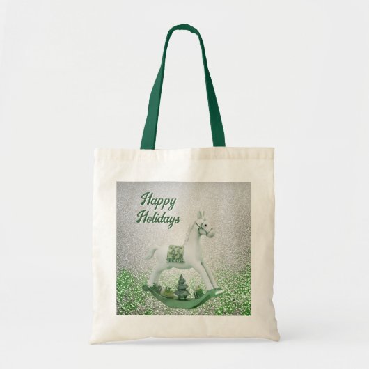 Tote Bag Vacances de Noël vert à Cheval Blanc (Devant)