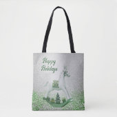 Tote Bag Vacances de Noël vert à Cheval Blanc (Devant)
