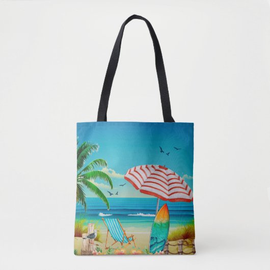 Tote Bag Vacances d'été sur la plage, Détente (Devant)
