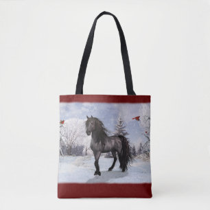 Tote Bag Vacances d'hiver 2024 Cheval friésien