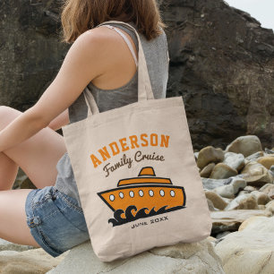 Tote Bag Vacances en croisière en famille avec nom personna