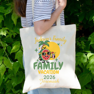 Tote Bag Vacances en famille nom personnalisé correspondant