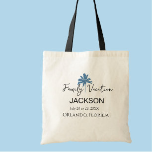 Tote Bag Vacances en famille Plage de Palm Tree