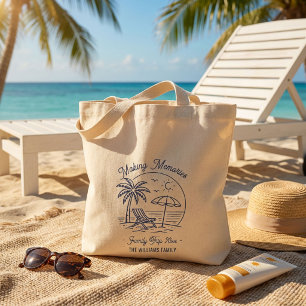 Tote Bag Vacances en famille sur mesure minimaliste