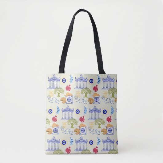 Tote Bag Vacances en Grèce Minimalisme (Devant)