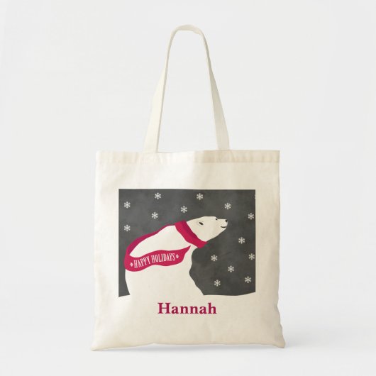 Tote Bag Vacances Fourre-tout d'ours blanc (Devant)