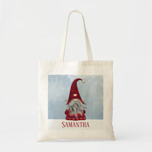 Tote Bag Vacances noires et rouges personnalisées Elf de
