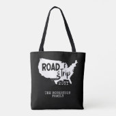 Tote Bag Vacances personnalisées | Family Road Trip USA Car (Dos)
