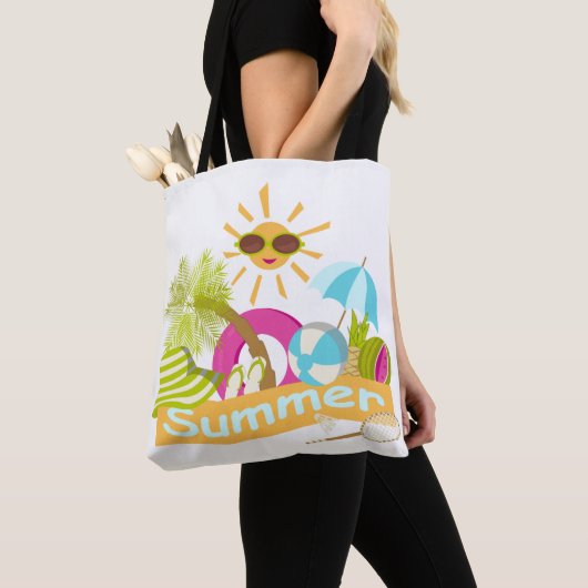 Tote Bag Vacances plage d'été soleil souriant en lunettes d (De près)