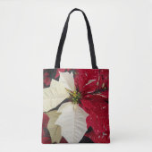 Tote Bag Vacances Poinsettia Rouge et Blanc (Devant)