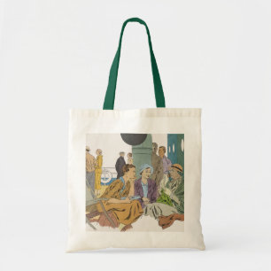 Tote Bag Vacances Rétro, Passagers de Paquebot sur le Pont