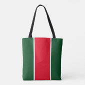 Tote Bag Vacances Vert Rouge Lumineux Blanc Verticale (Dos)