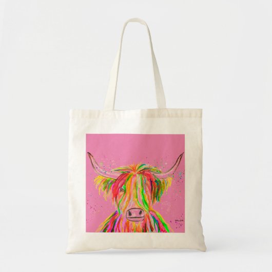 Tote Bag Vache arc-en-ciel Vache Aquarelle Nature Animal de (Devant)
