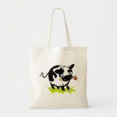 Tote Bag Vache avec une fleur (Devant)