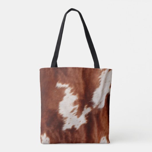 Tote Bag Vache blanche Brown (Dos)