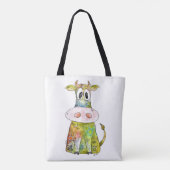 Tote Bag Vache blanche couleur blanc mignon (Dos)