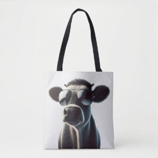 Tote Bag Vache branchée en lunettes de soleil