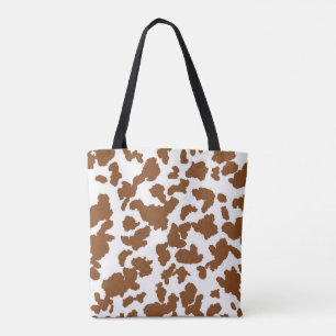 Tote Bag Vache Brown Et Blanche Cacher Motif fourrure
