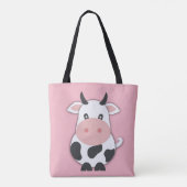 Tote Bag Vache de dessin avec cornes (Dos)