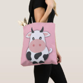 Tote Bag Vache de dessin avec cornes (De près)